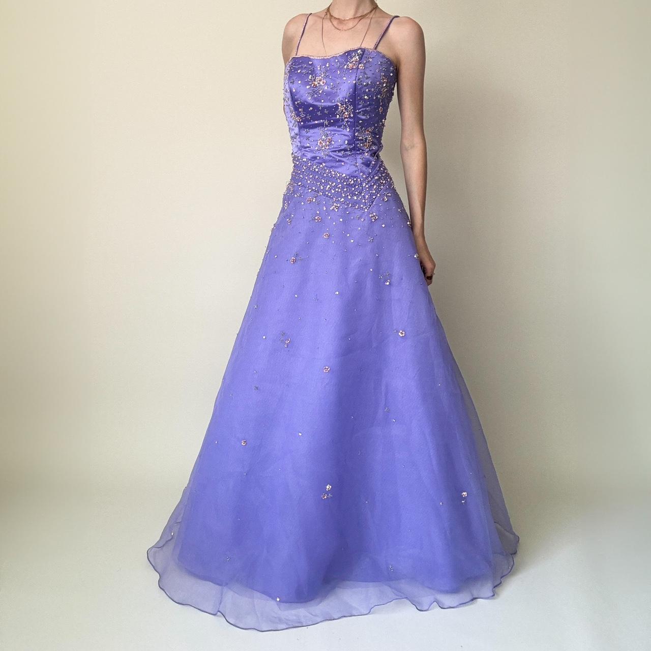 girlhomeshops – Lila, exquisites, perlenbesetztes, langes Tüll-Ballkleid, Abschlusskleid, gh5644