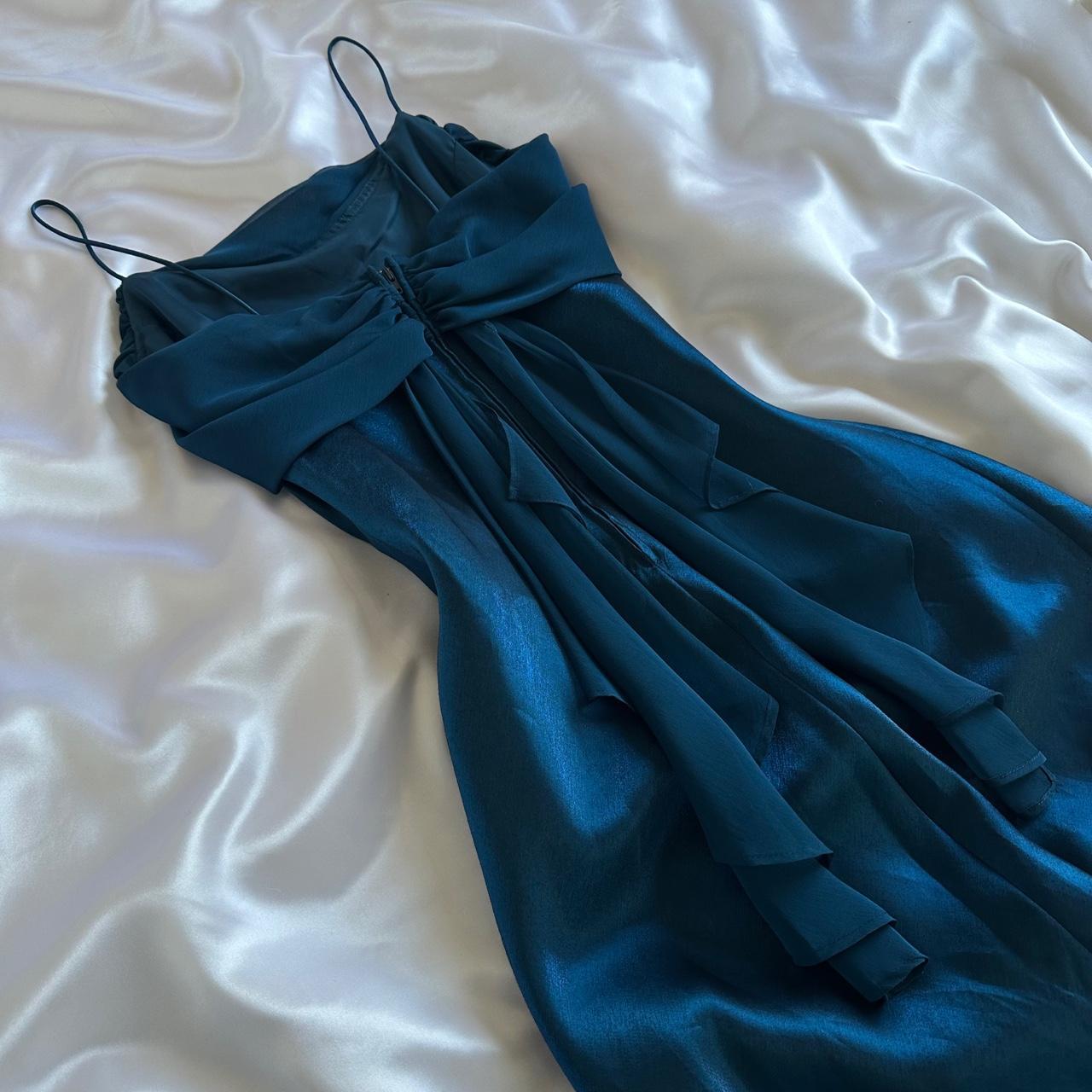 Navy blue stylish elegant spaghetti strap long chiffon prom dress evening dress party dress gh3638