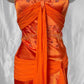 Girlhomeshops-Orange Exquisite Beaded Long Satin Prom dress Evening Dress Party Dress gh5091