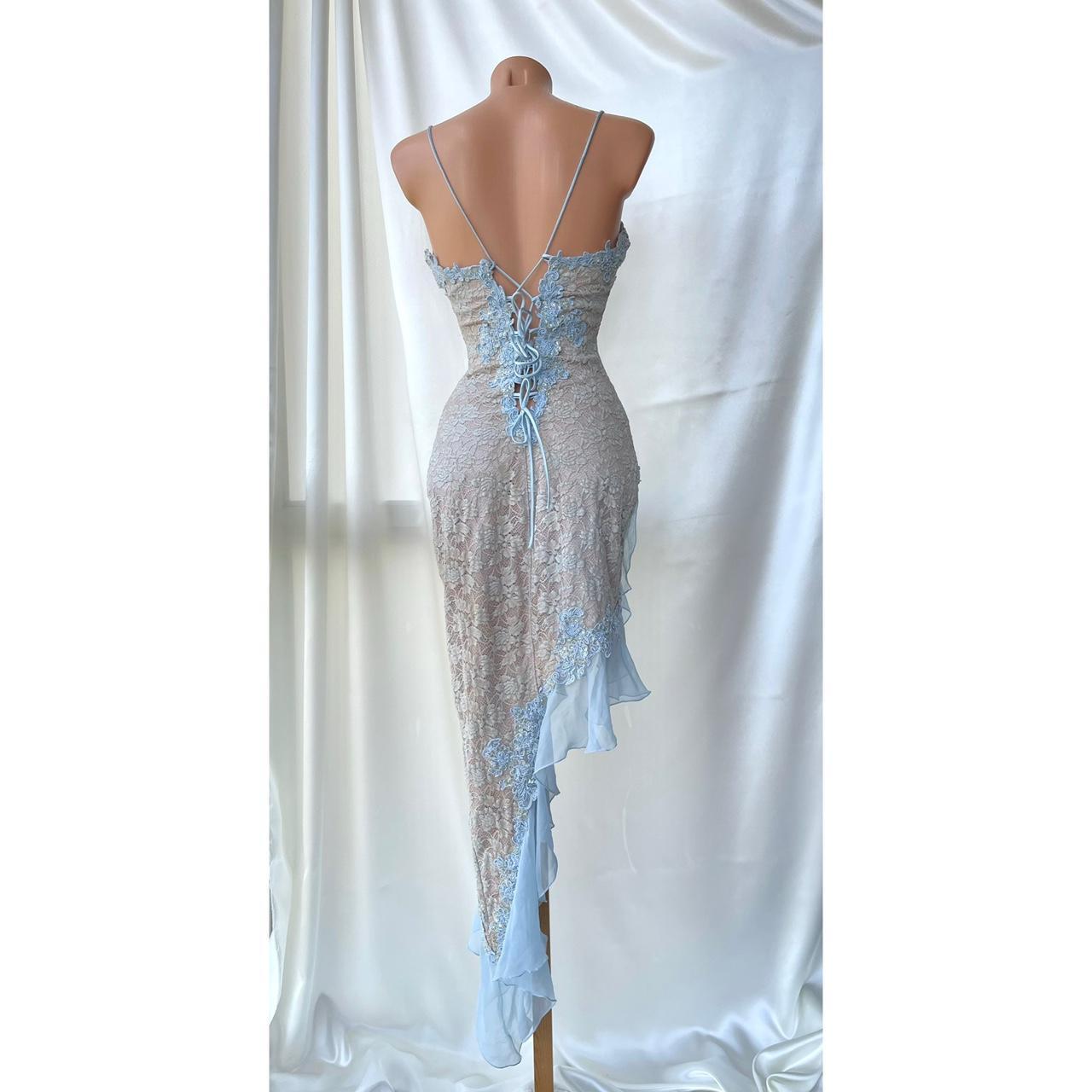 Girlhomeshops--Light blue exquisite lace short homecoming dress birthday party dress gh5490