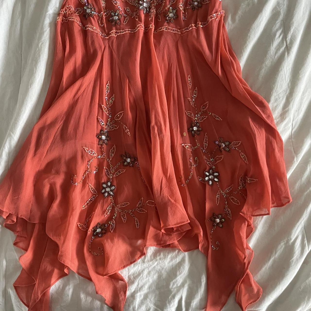 girlhomeshops-Beautiful orange exquisite beaded long chiffon elegant prom dress fairy dress gh5791