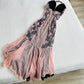 Pink Fashion Suspender Exquisite Lace Long Ruffled Ball Gown Evening Dress Party Dress gh3301