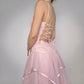 Girlhomeshops-$169.00 Pink multi-layered fashionable and elegant long tulle ball gown evening dress graduation dress gh5142