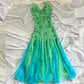 Blue Green Forest Moonlight Goddess Backless Mermaid Style Beading Elegant Long Chiffon Birthday Dress Prom Dress Party Dress Homecoming Dress  gh4671