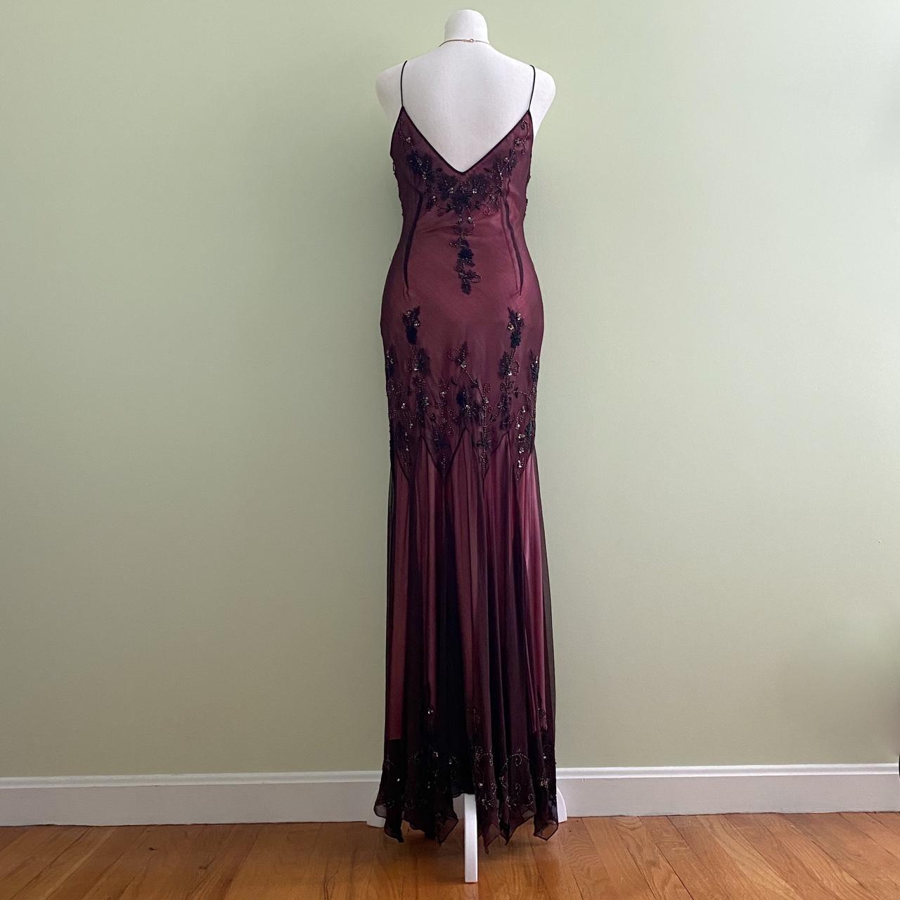 Robe de soirée longue en mousseline de soie rouge foncé, élégante, charmante et exquise, avec perles, gh3552