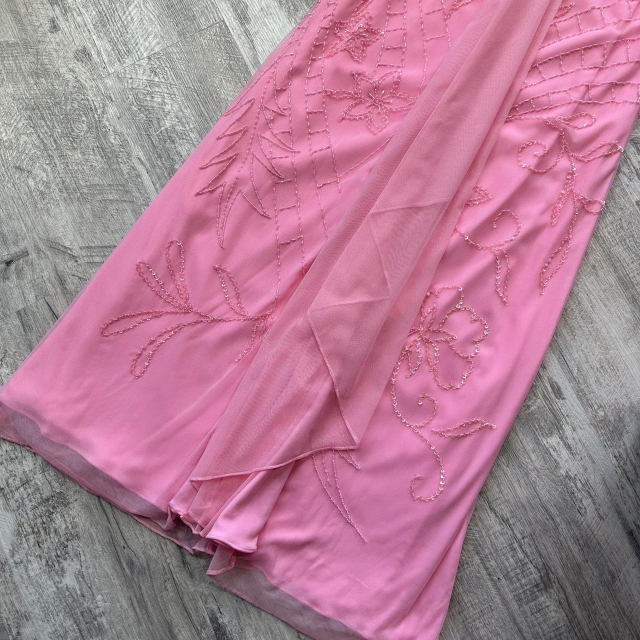 Jolie robe longue fluide à paillettes irisées rose pâle, robe de bal vintage à paillettes, robe Y2K, robe de fée, robe Barbie, robe de retour, robe d'invité de mariage des années 2000 gh4514