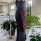 girlhomeshops--90s Retro Black And Red Floral Unique Exquisite Hand-Beaded Chiffon Long Prom Dress gh5594