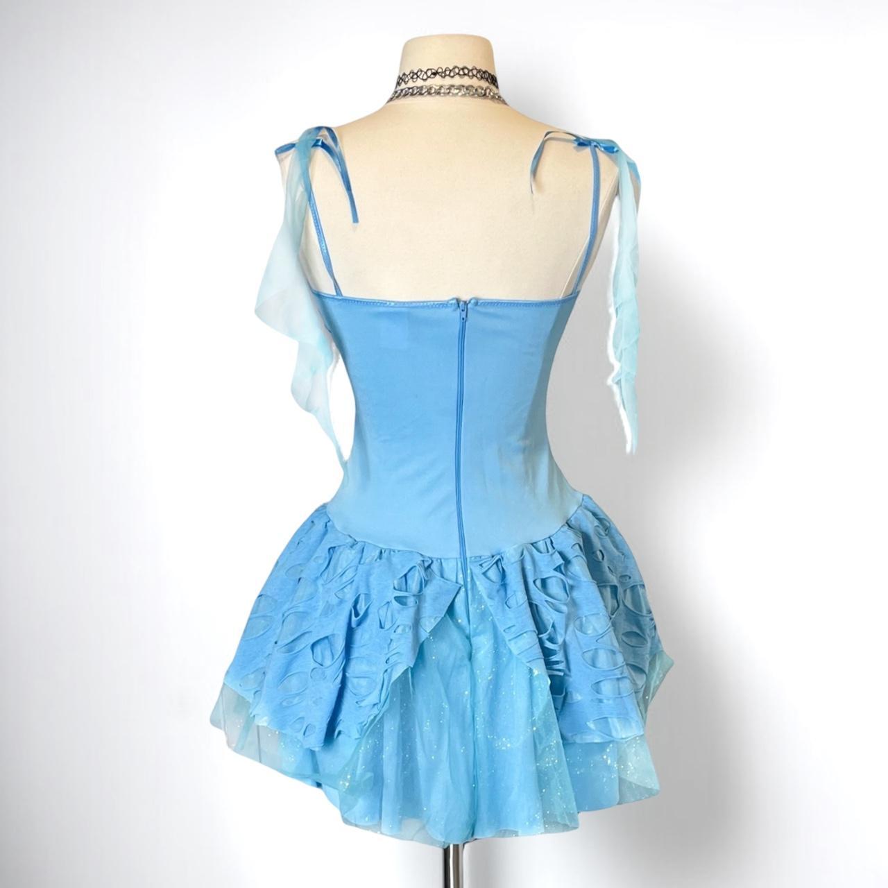 Vintage Y2K blue fairy short chiffon formal homecoming dress birthday dress eighth grade gh4659
