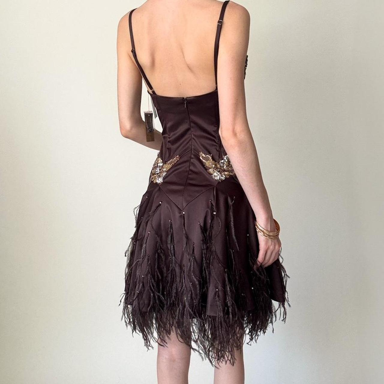 Girlhomeshops-Brown Beaded Floral Short Satin Homecoming Dress Birthday Party Dress gh5085