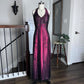 Robe de soirée longue en satin et tulle fuchsia, élégante et raffinée, style vintage, taille haute, style gothique, robe de bal, robe d'anniversaire, robe de bal, robe de remise de diplôme, gh3910
