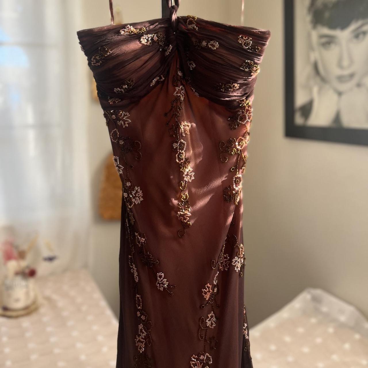 Vintage Peach and Brown Floral Beaded Fairy Short Homecoming Dress Prom Dress Evening Dress Party Dress gh4298