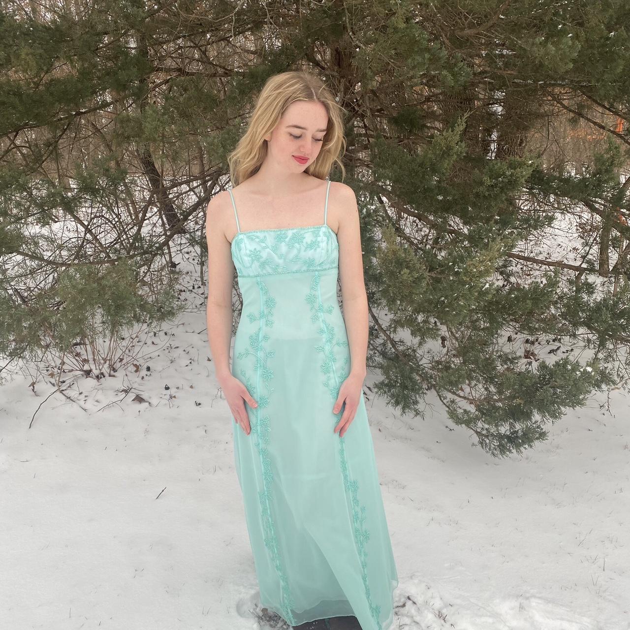 Green Gorgeous Sparkly Elegant Delicate Beaded Spaghetti Strap Long Tulle Chiffon Ball Gown Evening Gown Party Dress Prom Gown gh3738