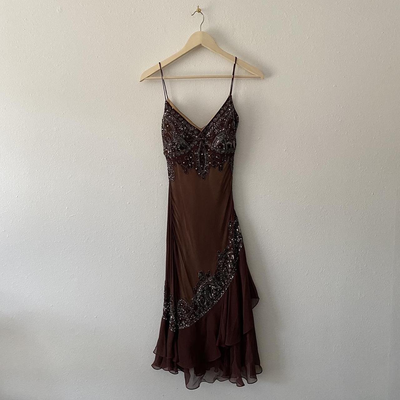 Girlhomeshops-Brown Beaded Short Chiffon Homecoming Dress Birthday Party Dress gh5086