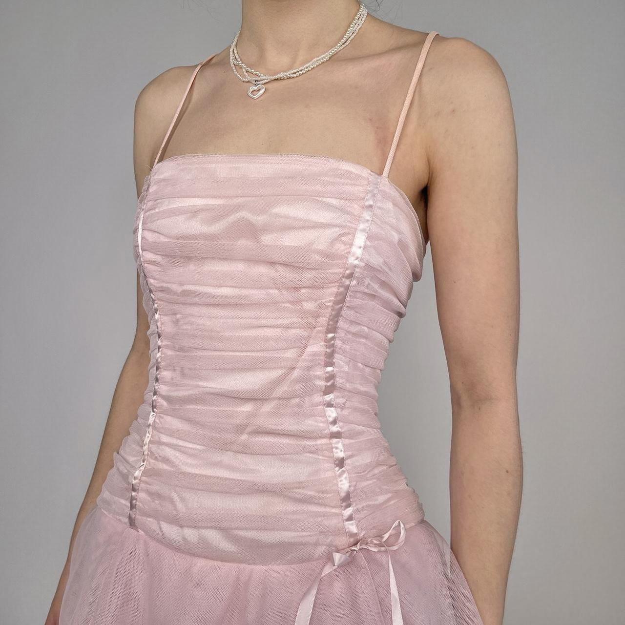 Girlhomeshops-$169.00 Pink multi-layered fashionable and elegant long tulle ball gown evening dress graduation dress gh5142