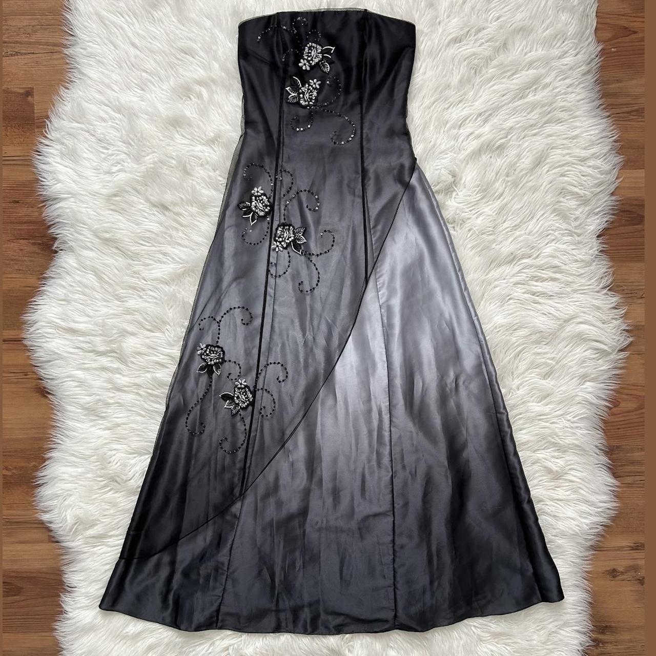 Black Vintage Fashion Gradient Exquisite Floral Beading Long Tulle prom dress Evening Gown Party Dress gh3602