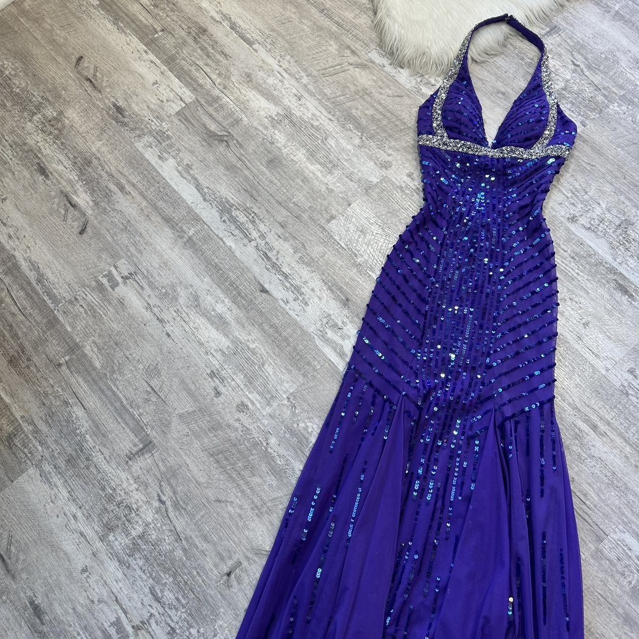 Prom dress purple beautiful retro fairy elegant sequin long chiffon ball gown evening dress party dress gh4719