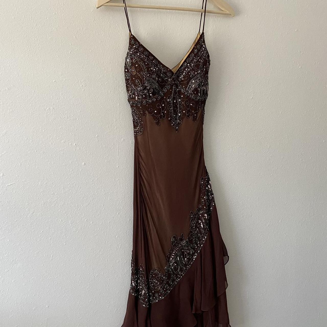 Girlhomeshops-Brown Beaded Short Chiffon Homecoming Dress Birthday Party Dress gh5086