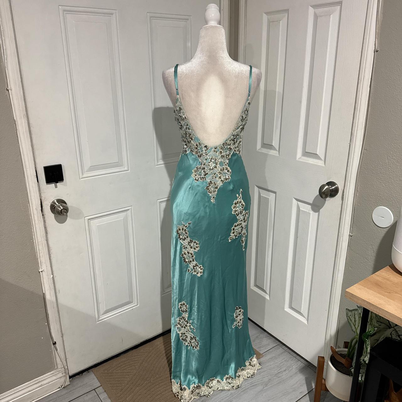 Robe de bal longue en satin vert menthe avec appliques en dentelle, robe de soirée, robe de remise de diplôme, gh4565