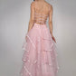 Girlhomeshops-$169.00 Pink multi-layered fashionable and elegant long tulle ball gown evening dress graduation dress gh5142