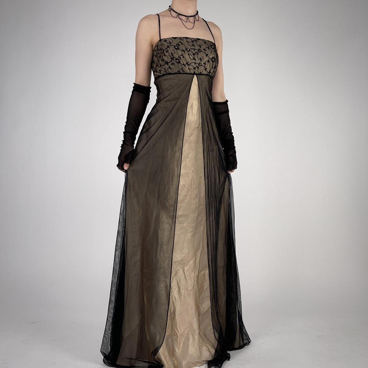 Girlhomeshops--Brown exquisite beaded long satin prom dress party dress gh5503
