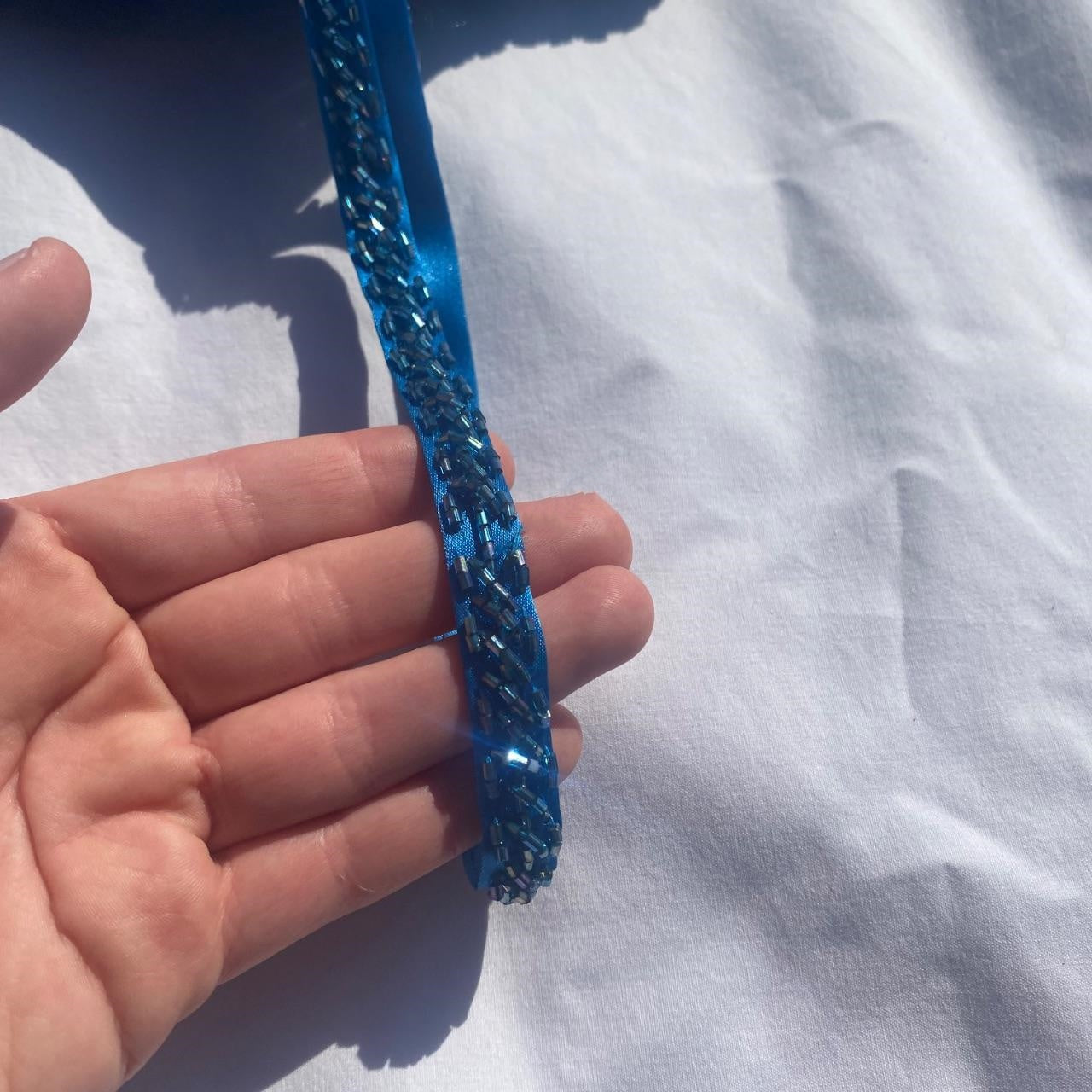 Robe de soirée longue en satin et tulle, style vintage, bleu délicat, motif floral, perles, ombré, bretelles spaghetti, col carré, robe de bal, robe de fête d'anniversaire, gh3957