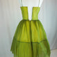 Yellow Green Vintage Elegant Sweet Delicate Floral Appliqué Suspender Cake Dress Puffy Skirt Short Knee Length Prom Dress Evening Dress Homecoming Dress gh3672