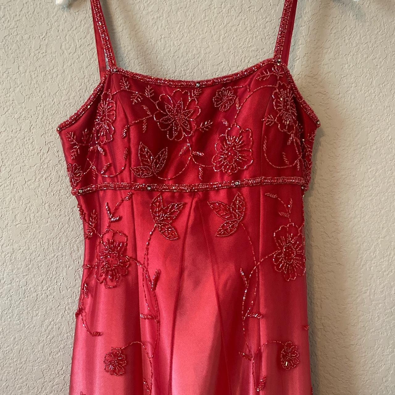 Robe de soirée longue en satin et tulle, rose, magnifique, vintage, élégante, exquise, perles, robe de bal, gh3933