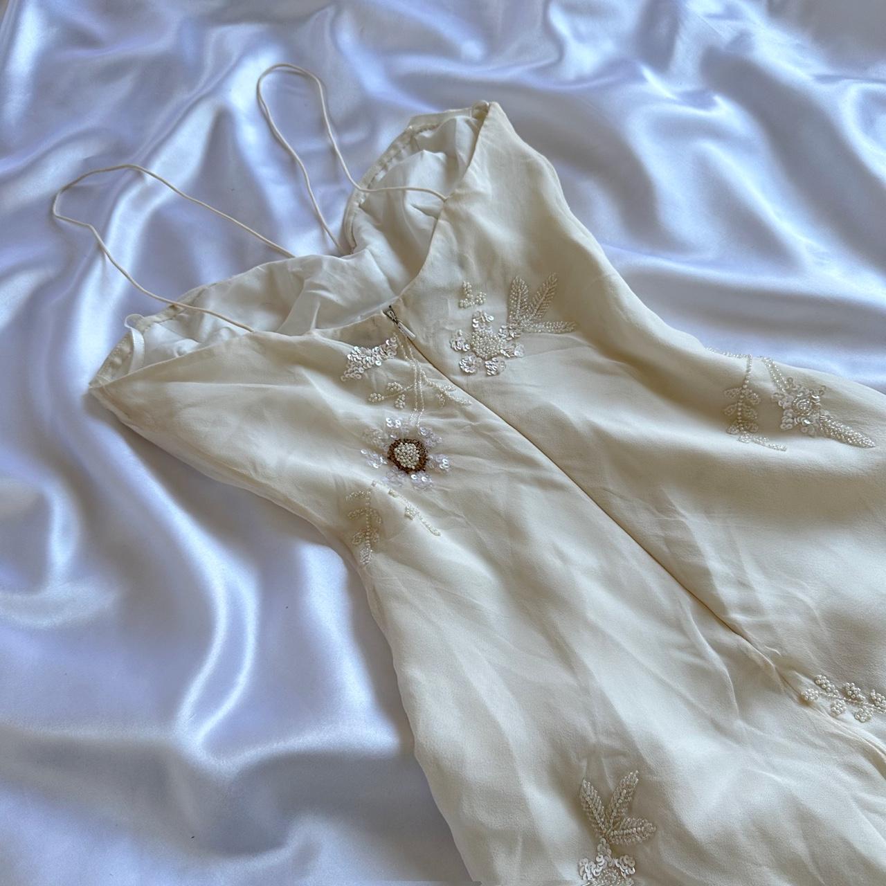 Robe de soirée longue en mousseline de soie, magnifique, légère et délicate, avec des bretelles spaghetti et des perles, gh3336