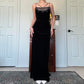 Vintage Black Velvet Gorgeous Exquisite Beading Elegant Spaghetti Strap Long Velvet Ball Gown Evening Dress Birthday Party Dress Prom Dress gh3954