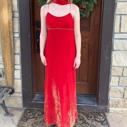 Pretty Red Gold Rainbow Elegant Spaghetti Strap Long Chiffon Tulle Ball Gown Evening Dress Party Dress Prom Dress gh3740