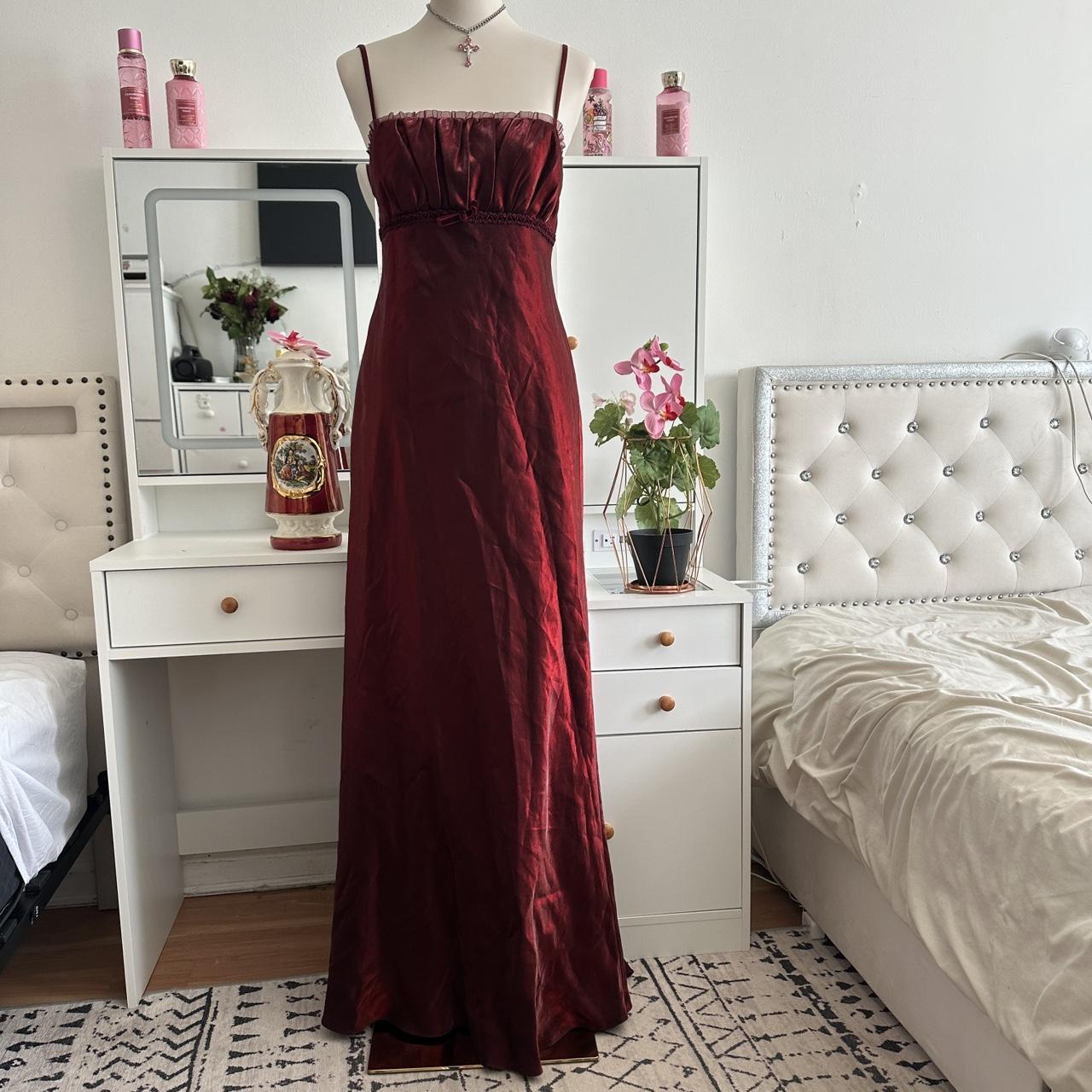 Robe de soirée élégante et longue en mousseline de soie et tulle, style vintage bordeaux, brillante, tendance, mignonne et douce, robe de bal, robe de fête d'anniversaire, robe de bal, robe de remise de diplôme, gh3886