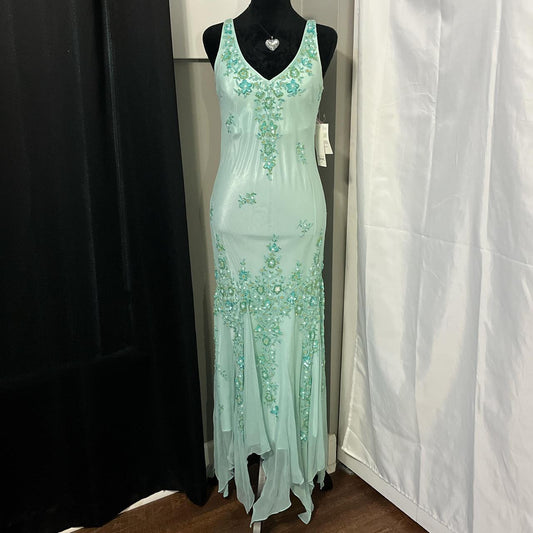 Green vintage fashion exquisite beaded fairy dress asymmetrical hem long Chiffon ball gown evening dress party dress prom dress gh3628