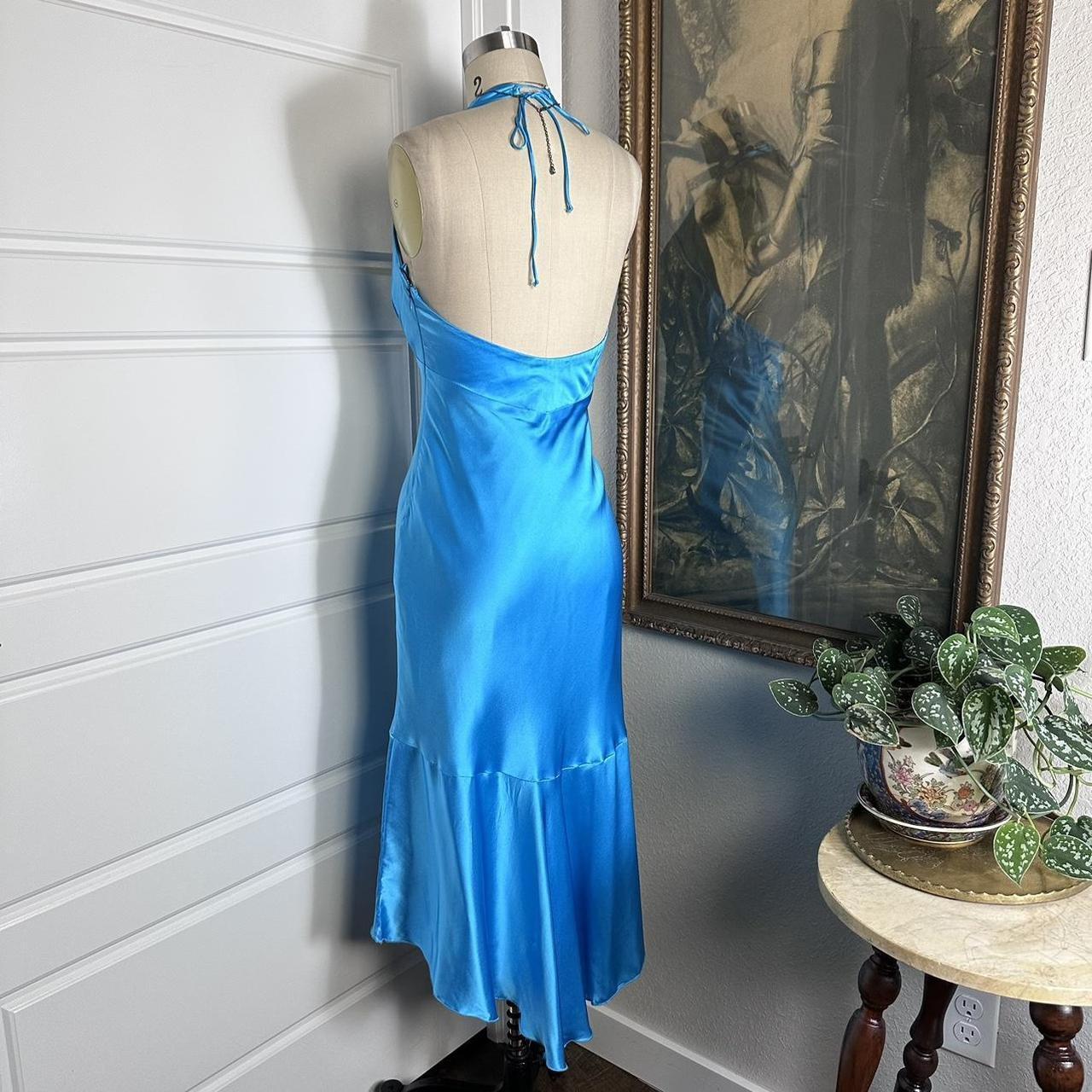 Girlhomeshops – Blaues, schlichtes, modisches, kurzes Satinkleid mit Rüschen und Hosenträgern, formelles Heimkehrkleid, gh5501