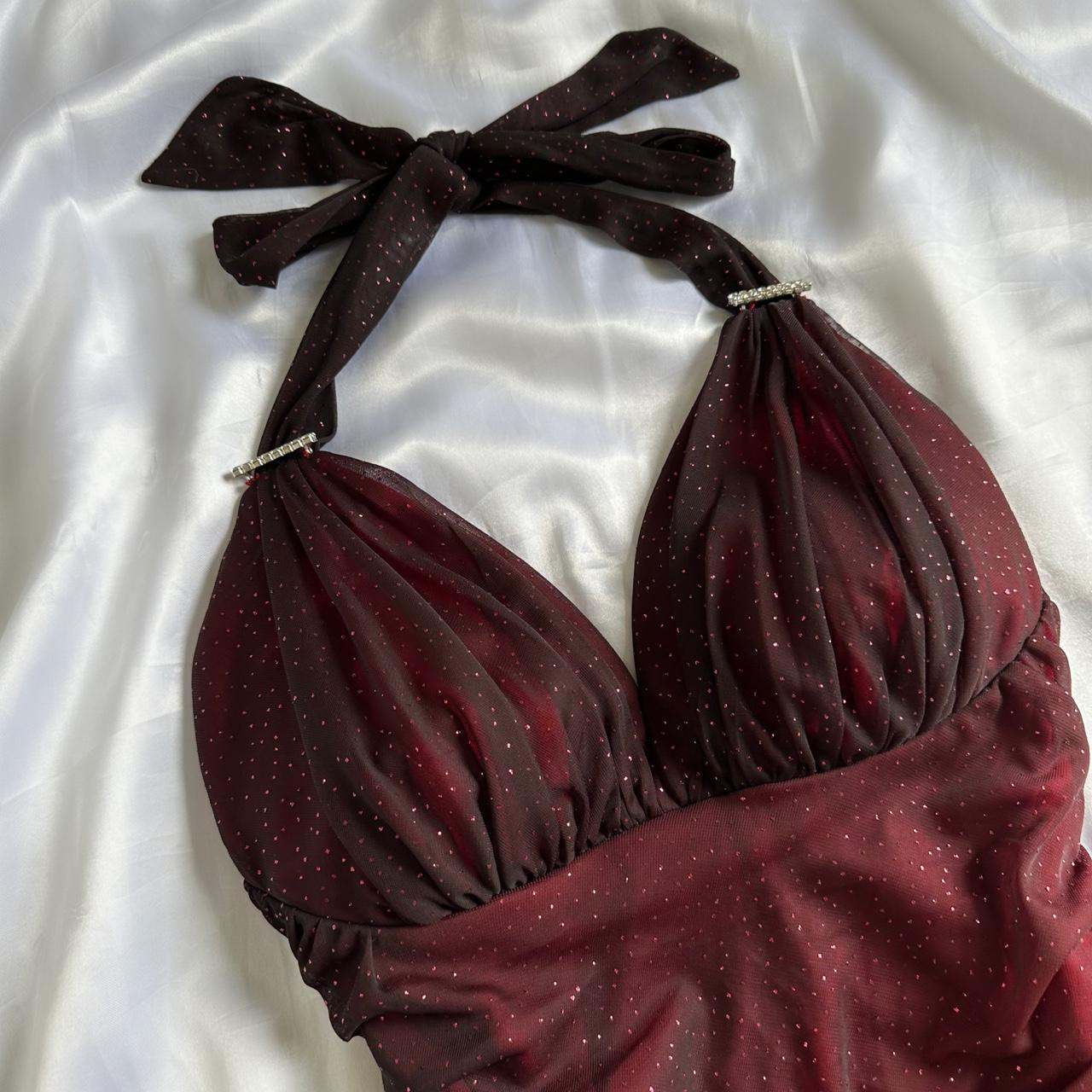 Burgundy shiny elegant strappy long tulle ball gown evening dress birthday party dress gh3900