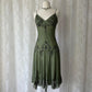 Olive Green Beaded Formal Prom Dress Chiffon Pretty Floral Midi/Short Homecoming Dress Date Dress Party Dress gh4618