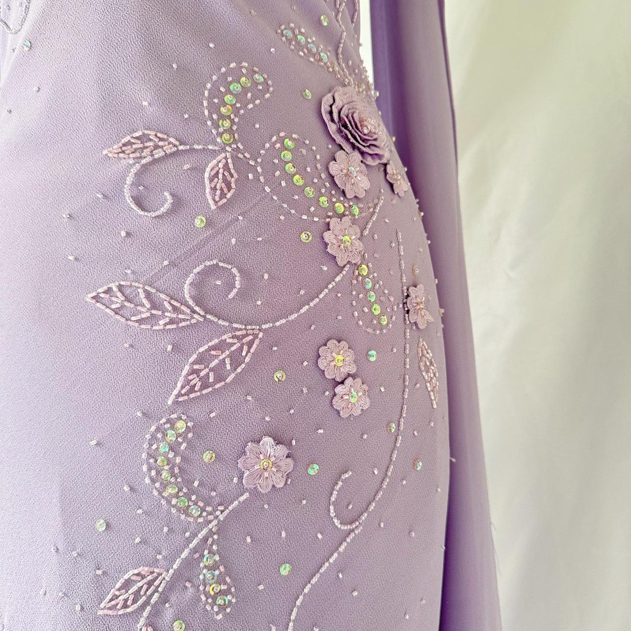 Purple Gorgeous Vintage Fashion Elegant Exquisite Floral Beading Spaghetti Strap Long Chiffon Ball Gown Evening Dress Birthday Party Dress Prom Dress gh3641