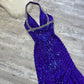 Prom dress purple beautiful retro fairy elegant sequin long chiffon ball gown evening dress party dress gh4719