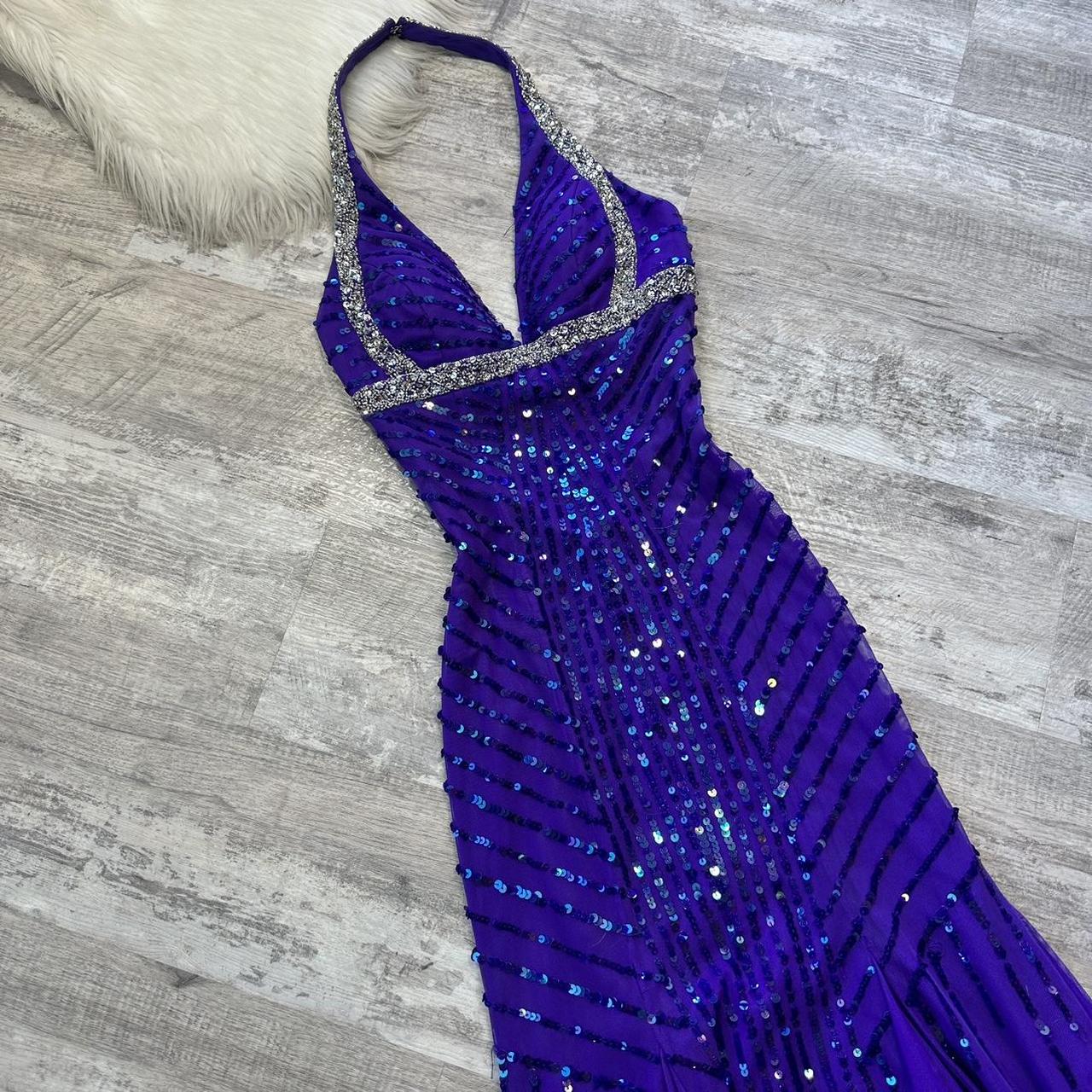 Prom dress purple beautiful retro fairy elegant sequin long chiffon ball gown evening dress party dress gh4719