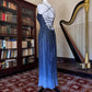 Girlhomeshops--Vintage blue grey gradient beaded sequined long chiffon prom dress gh5540