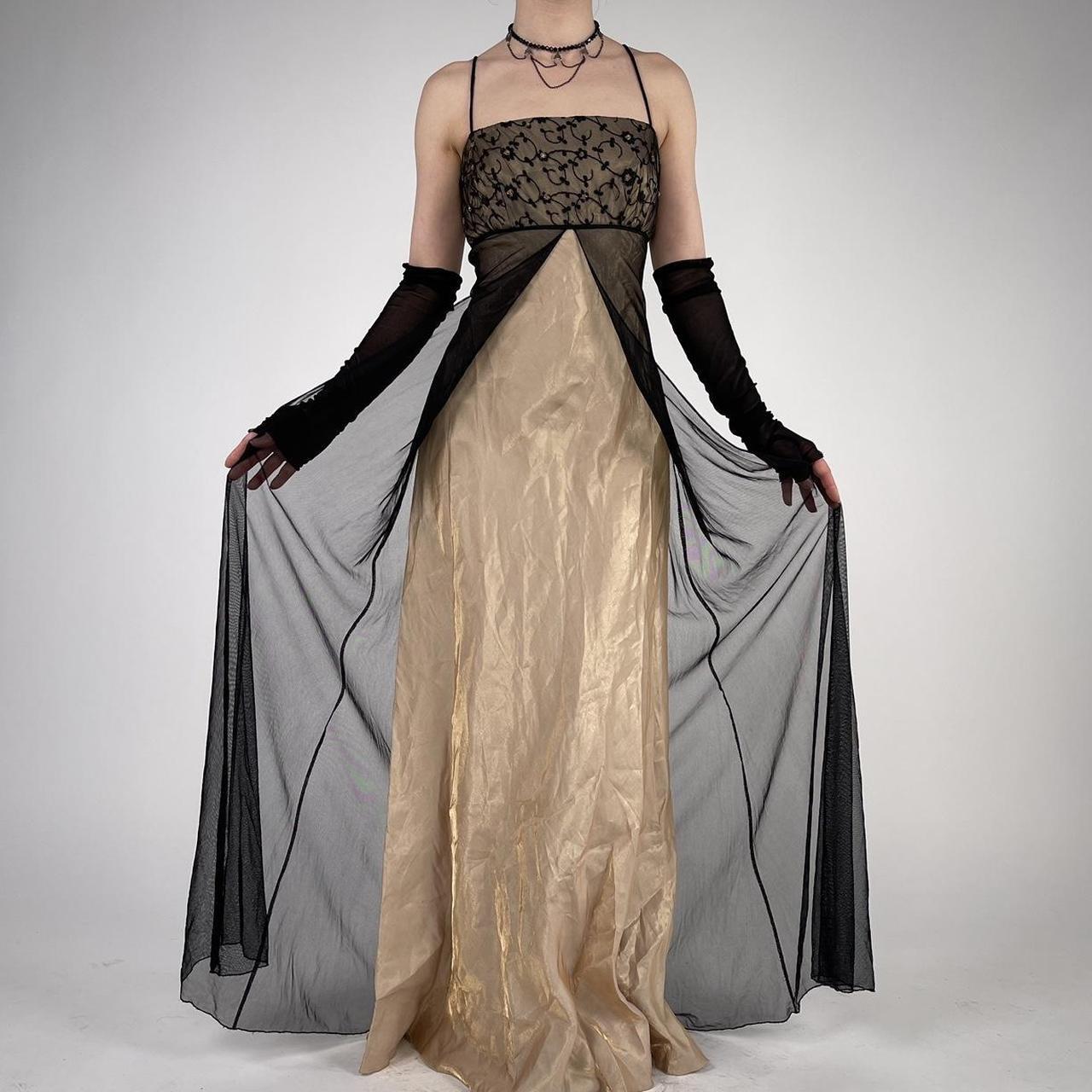 Girlhomeshops--Brown exquisite beaded long satin prom dress party dress gh5503