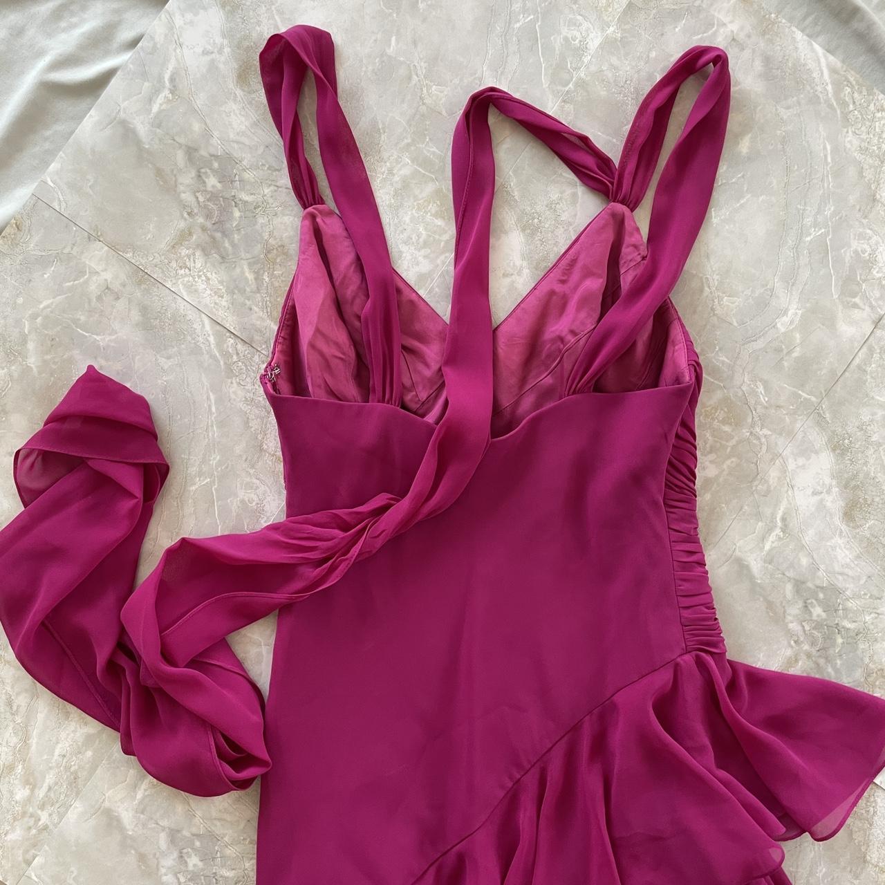 Robe de soirée élégante en mousseline de soie, style corset plissé, mi-longue, asymétrique, courte, violet et magenta, à volants, robe de bal, robe de soirée, robe de danse, gh3812