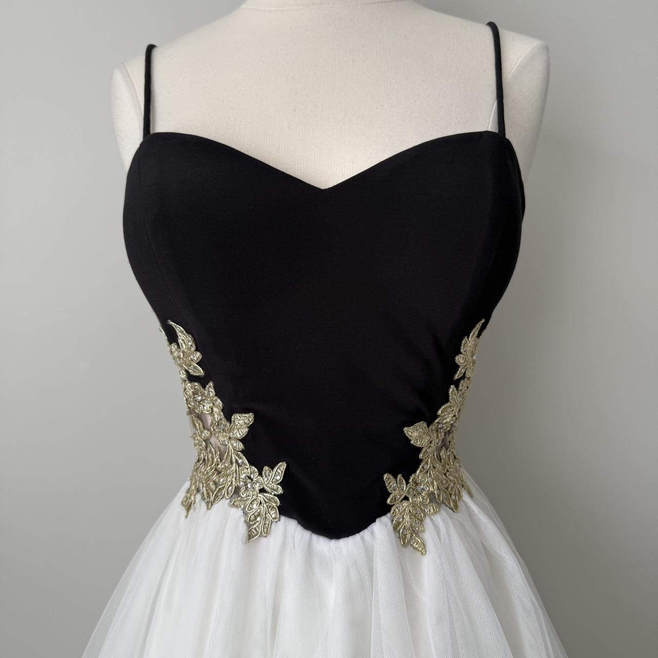 Black and White Dress Vintage Elegant Exquisite Beaded Short Women's Chiffon Puffy Flare Dress Cocktail Dress Homecoming Dress Prom Dress Evening Dress Party Dress gh4125