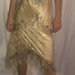 Gold Vintage Fashion Beaded Short Satin Homecoming Dress Birthday Party Dress gh4851