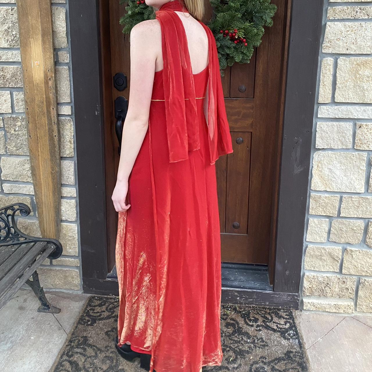 Pretty Red Gold Rainbow Elegant Spaghetti Strap Long Chiffon Tulle Ball Gown Evening Dress Party Dress Prom Dress gh3740