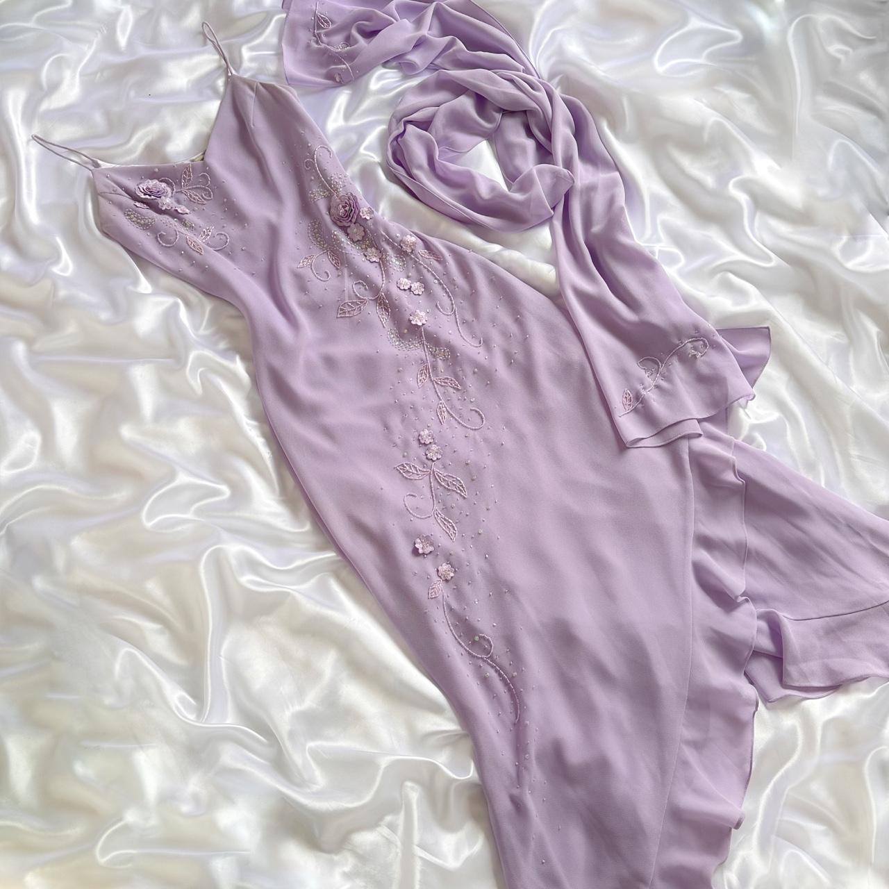 Purple Gorgeous Vintage Fashion Elegant Exquisite Floral Beading Spaghetti Strap Long Chiffon Ball Gown Evening Dress Birthday Party Dress Prom Dress gh3641