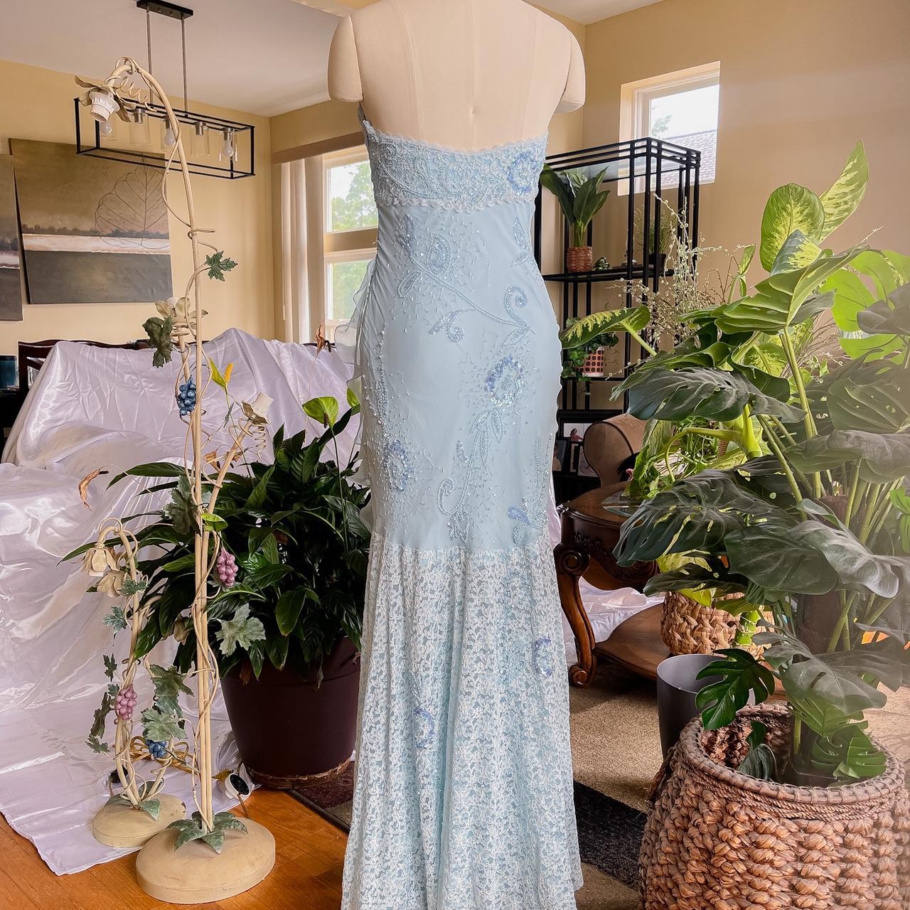 girlhomeshops--Blue Exquisite Hand-Beaded Chiffon Long Prom Dress gh5593