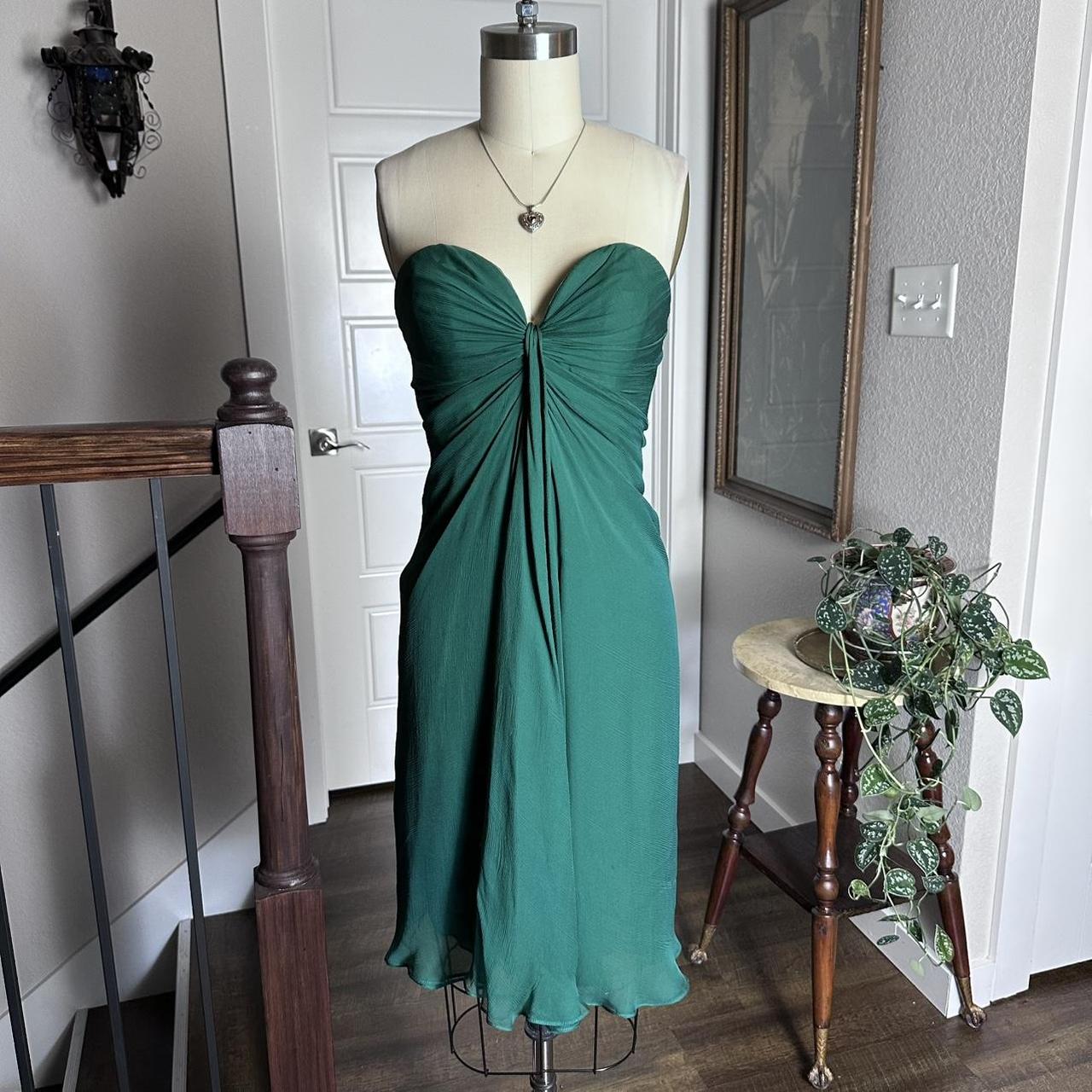 Girlhomeshops--Strapless green simple fashionable short satin formal homecoming dress gh5502