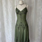 Olive Green Beaded Formal Prom Dress Chiffon Pretty Floral Midi/Short Homecoming Dress Date Dress Party Dress gh4618