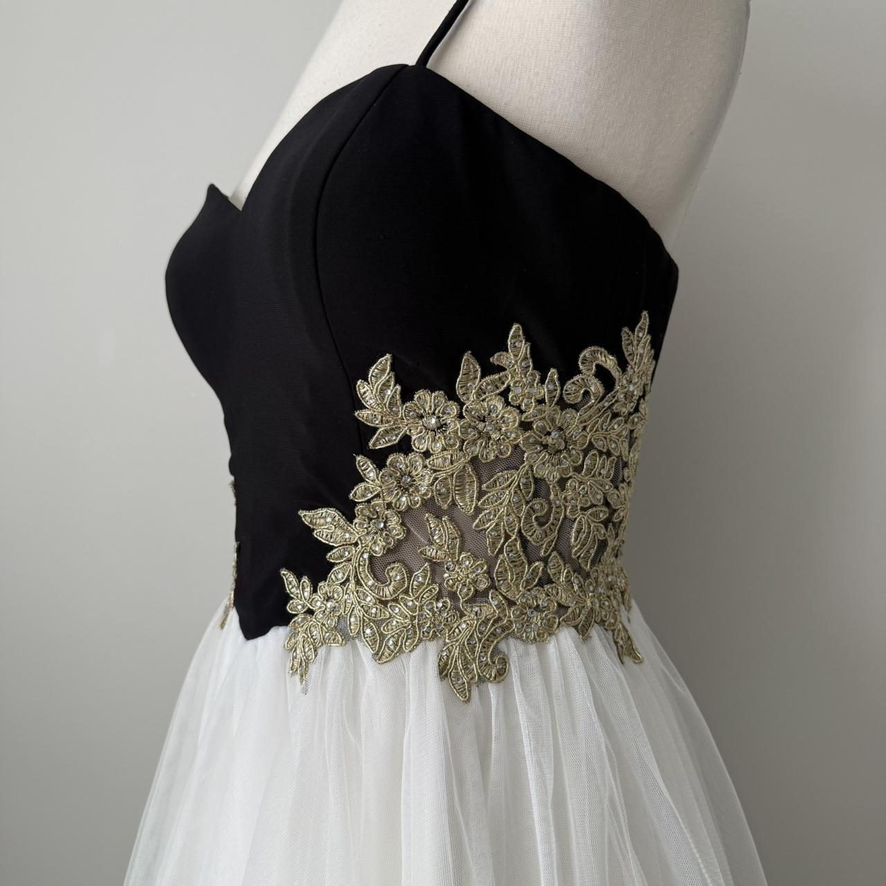 Black and White Dress Vintage Elegant Exquisite Beaded Short Women's Chiffon Puffy Flare Dress Cocktail Dress Homecoming Dress Prom Dress Evening Dress Party Dress gh4125