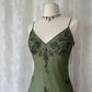 Olive Green Beaded Formal Prom Dress Chiffon Pretty Floral Midi/Short Homecoming Dress Date Dress Party Dress gh4618